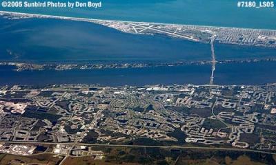 Patrick Air Force Base (top) and Melbourne (bottom) aerial stock photo #7180