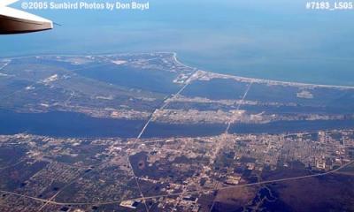 Cape Canaveral (top), Cocoa Beach and Cocoa aerial stock photo #7183