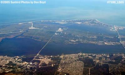 Titusville (bottom), Merritt Island (middle) and Cape Canaveral (top) aerial stock photo #7186