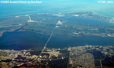 Titusville (bottom), Merritt Island (middle) and Cape Canaveral (top) aerial stock photo #7188