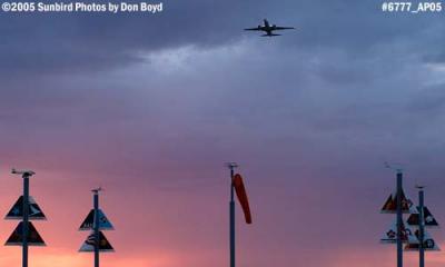 Public park at Vancouver International Airport with Westjet B737-700 taking off at sunset airline aviation stock photo #6777