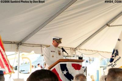 Vice Admiral Brian D. Peterman speaking at the USCGC GENTIAN (WIX 290) decommissioning ceremoney stock photo #9454