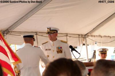 CDR Eduardo Pino and VADM Brian D. Peterman at the CGC GENTIAN (WIX 290) decommissioning ceremony stock photo #9477