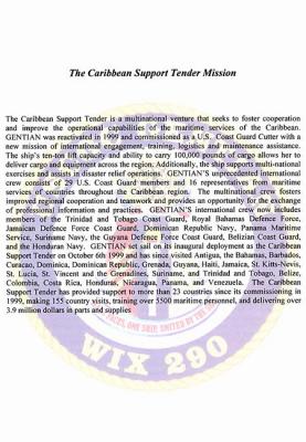USCGC GENTIAN (WIX 290) Decommissioning Ceremony Booklet - Caribbean Support Tender Mission