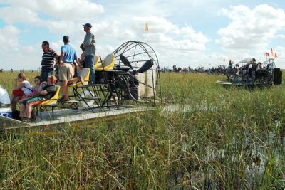 35th Anniversary of Eastern Airlines flight 401 crash memorial service - airboats arriving at the crash site, photo #2895