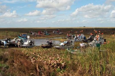 35th Anniversary of Eastern Airlines flight 401 crash memorial service - airboats returning from crash site, photo #2933