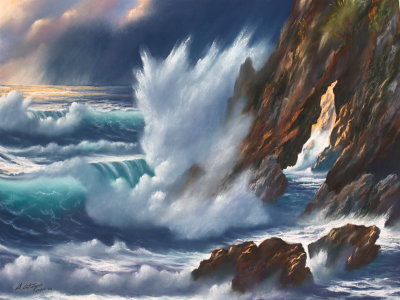 Waves in soft pastels