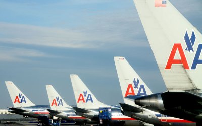 A group of AA tails at JFK