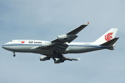 Air China B-747-400 arriving in JFK from PEK