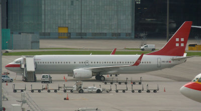 Private Air B-737-800 resting at remote stand in ZRH