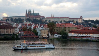 River cruise ship on the Vltava River