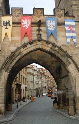 Arch and street leading to Prague Castle