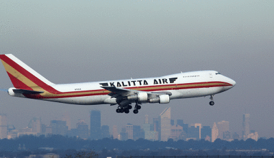 Kalitta B-747-200F landing in JFK Runway 4L
