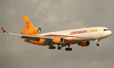 Centurion Cargo MD-11 landing in a humid MIA morning
