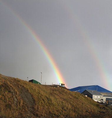 Double rainbow outside Ushuaia Airport