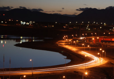 Ushuaia harbour at night