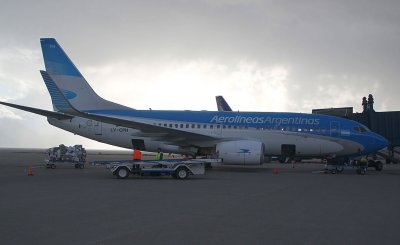 B-737-500 in AR's latest livery