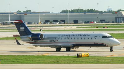The US Airway Express CRJ in post US/HP merger livery, July 2006