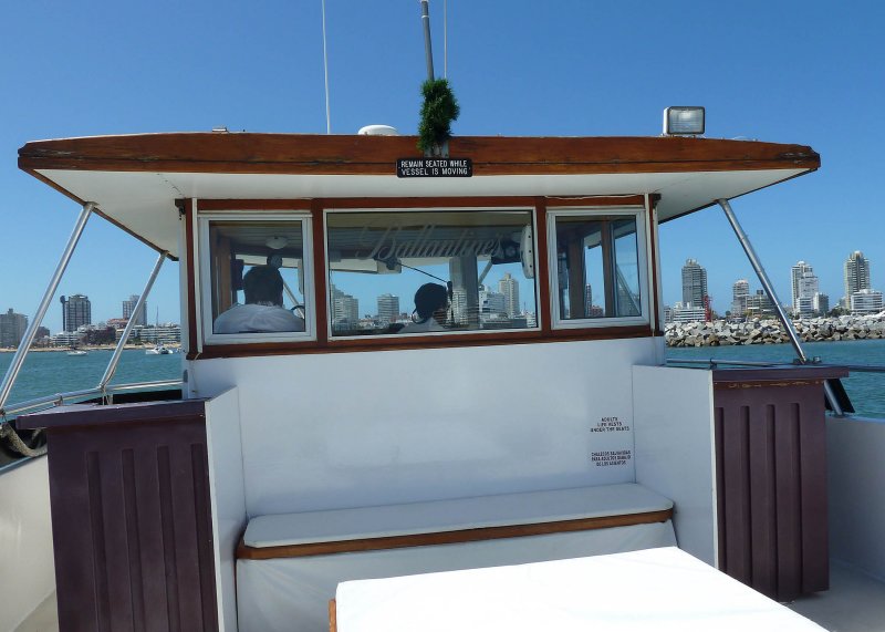 Punta del Esta, a seaside town with lots of swank shopping.  A local boat with Rolling Stones blaring tendered us in