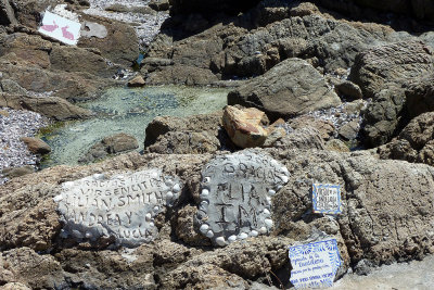 Memorial stones around the chapel, Punta del Este.