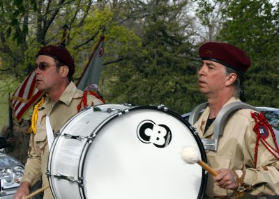 The drummers provided the beat for the marchers.