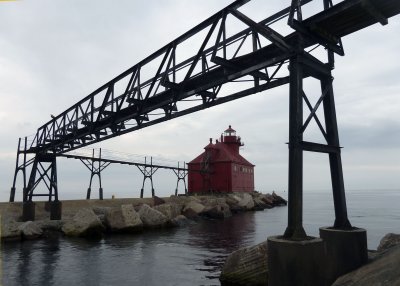 The very interesting Sturgeon Bay Ship Canal Pier Light before it started to rain