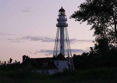Rawley Point light in Point Beach State Park.  I got there at dusk with fading light.