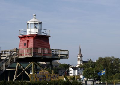 The pier lighthouse in Two Rivers has been moved to the fishing village. This is the smallest lighthouse I've ever seen.