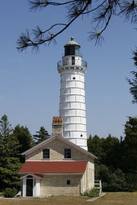 A nice blue sky helped me photograph pretty Cana Island light, but the heat & humidity that day were worse than DC's!!!