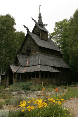 The Stavkirke, Wash Island, begun in 1991 & patterned after Norwegian medieval churches.  There's lot of Scandinavia in Wisc!