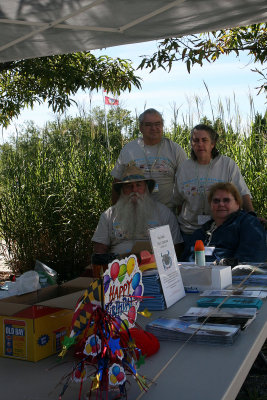 Volunteers Linda, Glenn, Jay and Jane at the Challenge tent at Piney Point