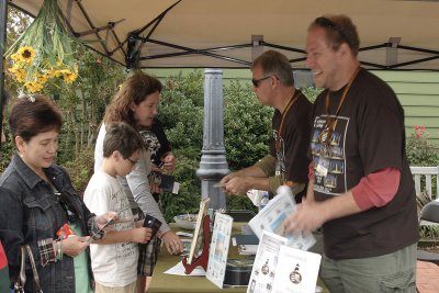 Site coordinators Kyle and Dan manning the booth.  Sandy provided excellent history info.