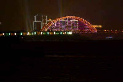 Chinese cities are big on lights at night. These were only a few of the lights at Wuhan.