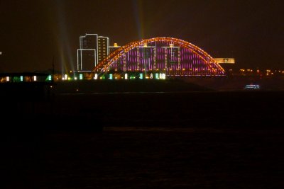 Chinese cities are big on lights at night.  These were only a few of the lights at Wuhan.