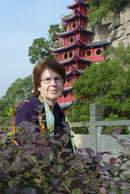 Although my expression doesn't show it, I absolutely loved the pagoda - so striking!