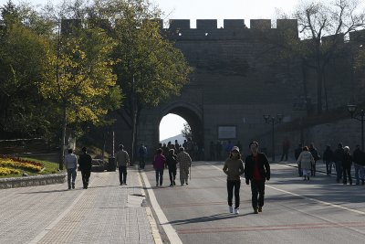 The next AM, we visited the Great Wall. Here we're approaching it.