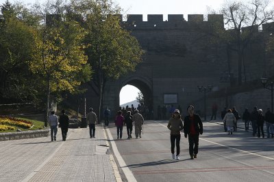 The next AM, we visited the Great Wall. Here we're approaching it.