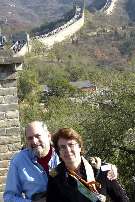 Here we are on the Great Wall, half way around the world!  Harry, this pic's for you!