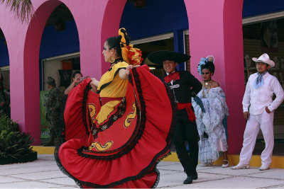 There were performances in the port village.