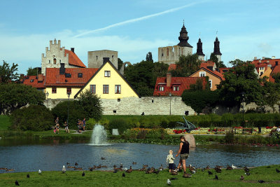 Almedalen Park used to be Visby's medieval harbor. 
