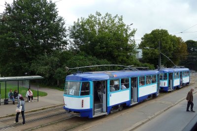Trams are popular in Riga & you see tracks and overhead lines everywhere in Old Town Riga.