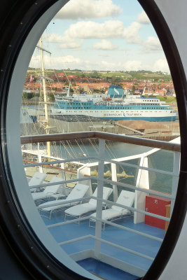 Shot through Marina window - view of Ronne ferries 