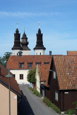 St. Mary's and alleys from wall in Klinten 