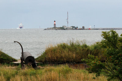 Harmaja lighthouse with big ferry (taken from Suomenlinna; there's a pilot station on island too)