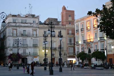 Cadiz, Spain - a square at night
