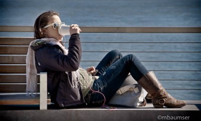 Sipping Coffee By The River