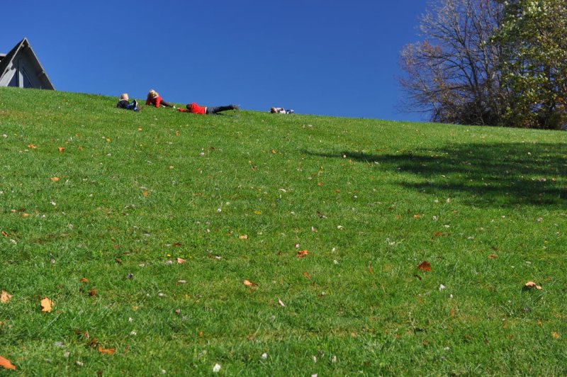 Rolling down the big hill at the Lodge