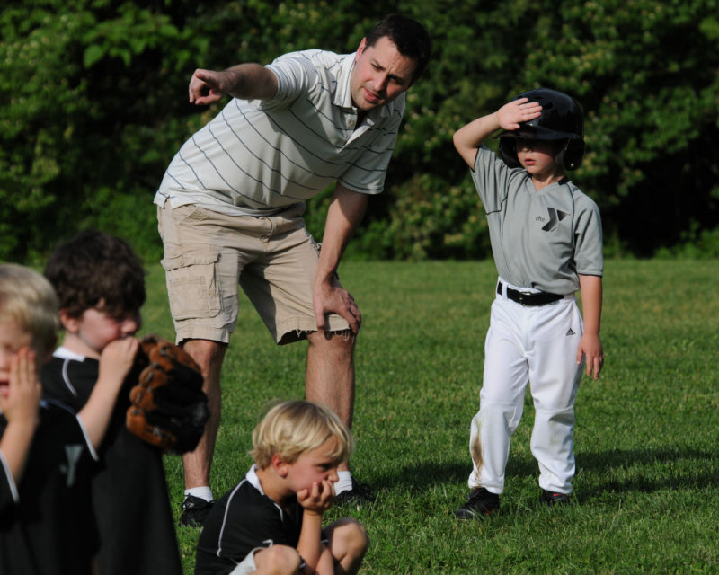 Receiving Advice from Dad at 2nd Base