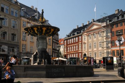 Fountain in a public square