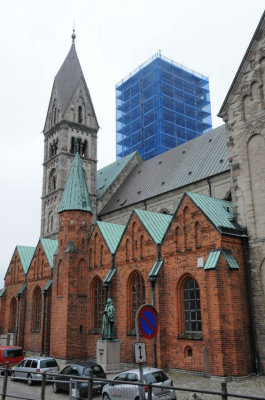 Our Lady Maria Cathedral, started in 1145  (Vor Frue Maria Domkirke) (one steeple under reconstruction)